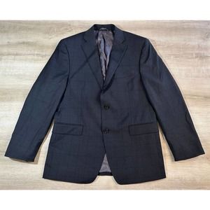 Polo Ralph Lauren Men 40R Gray Wool Blazer Plaid Jacket Sport Coat